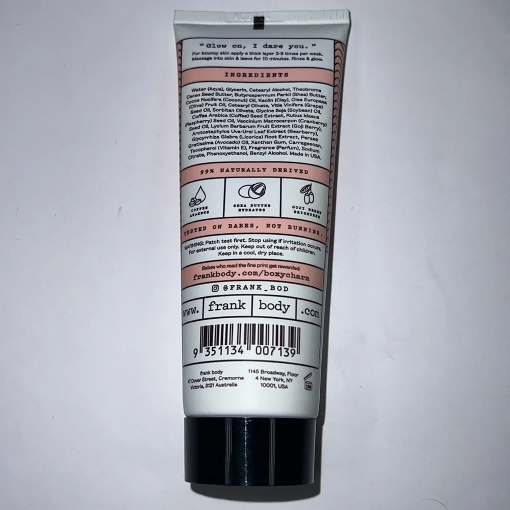 Frank Body Glow Mask 2.71 oz Caffeinated - New and Sealed